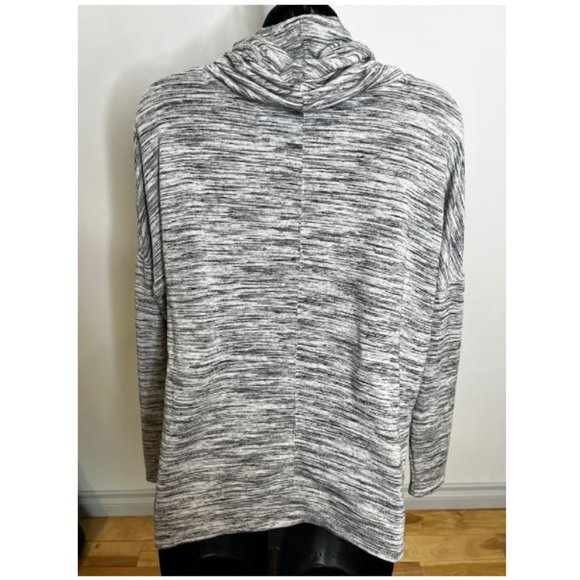 DKNY Womens Cowl Neck Sweater Long Sleeve Drawstring Size S Heather Gray - Picture 2 of 5